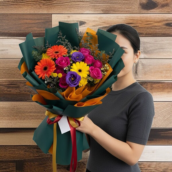 ช่อดอกไม้ Joyful Bright Bloom Bouquet