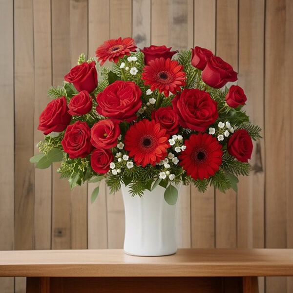 แจกันดอกไม้คริสต์มาส 