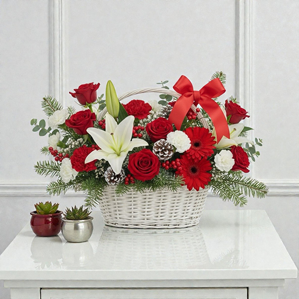 แจกันดอกไม้คริสต์มาส "The  Festival Glow "