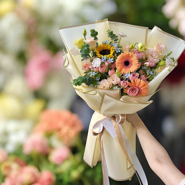 ช่อดอกไม้โทนสดใส &ndash; ช่อดอกไม้ส่งด่วนทุกวัน "ช่อสดใสยามเช้า"