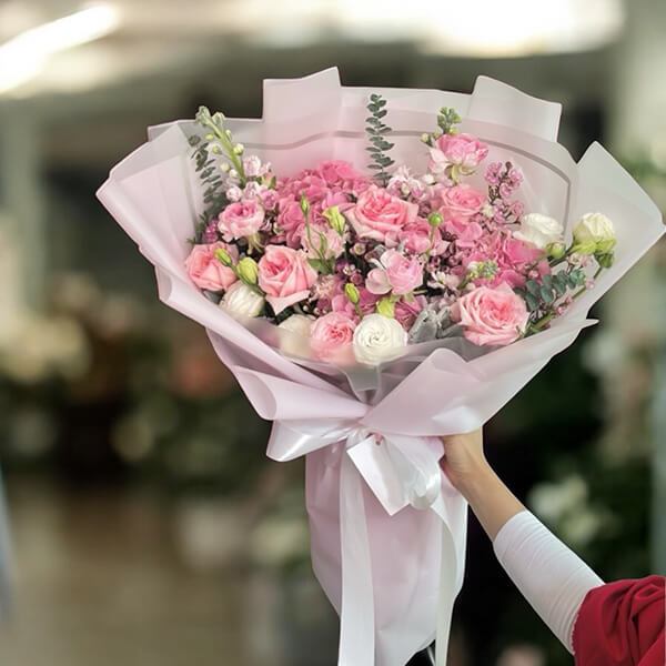 ช่อดอกไม้ Pink Harmony Soft Romance Bouquet