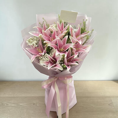 ช่อดอกไม้โทนชมพู Dream Blush Blooms  SFBQ-080
