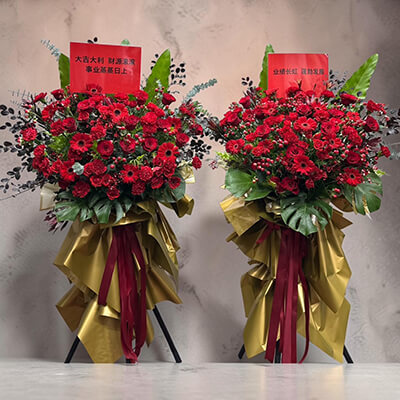 สแตนด์ดอกไม้ Grand Opening Premium Red Flower Stand (Modern Iron Base)
