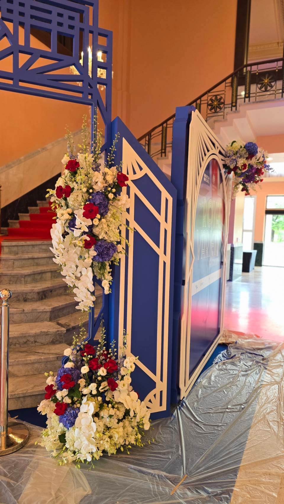 Welcome Reception & Gala Flower Backdrop by Story of Flower